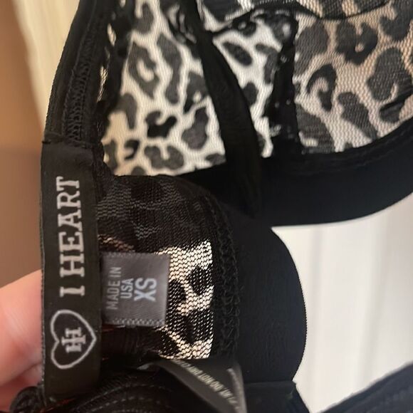 Iheart Leopard Mesh Strappy Bralette. XSmall New - Picture 5 of 5